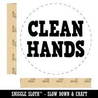 Clean Hands Text Rubber Stamp for Stamping Crafting Planners