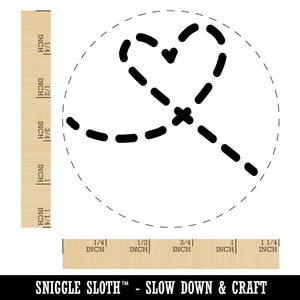 Dashed Heart Rubber Stamp for Stamping Crafting Planners