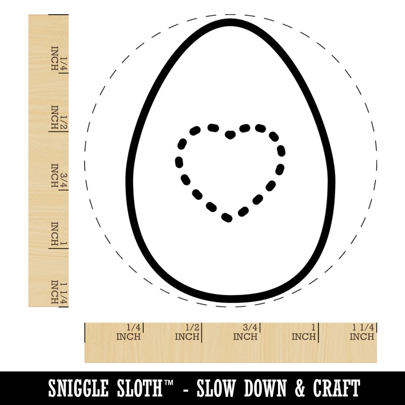 Dotted Heart in Egg Rubber Stamp for Stamping Crafting Planners