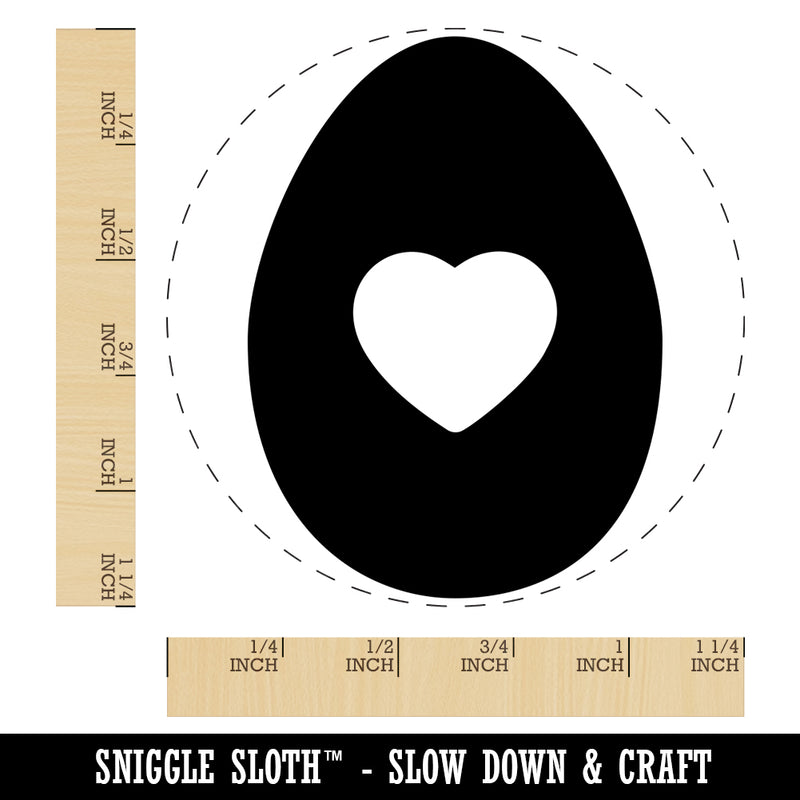 Egg Solid with Heart Rubber Stamp for Stamping Crafting Planners