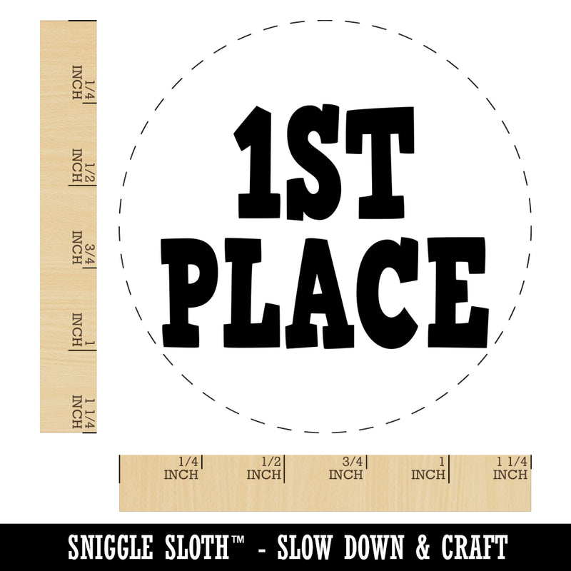 First Place Fun Text Rubber Stamp for Stamping Crafting Planners