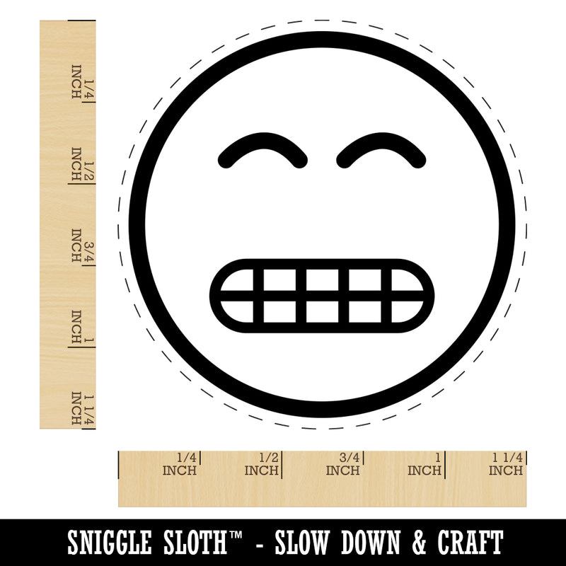 Grimace Face Sheepish Emoticon Rubber Stamp for Stamping Crafting Planners