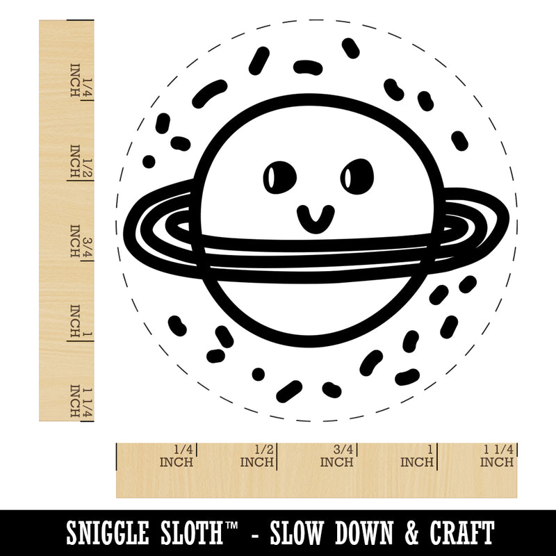 Happy Planet Space Doodle Rubber Stamp for Stamping Crafting Planners