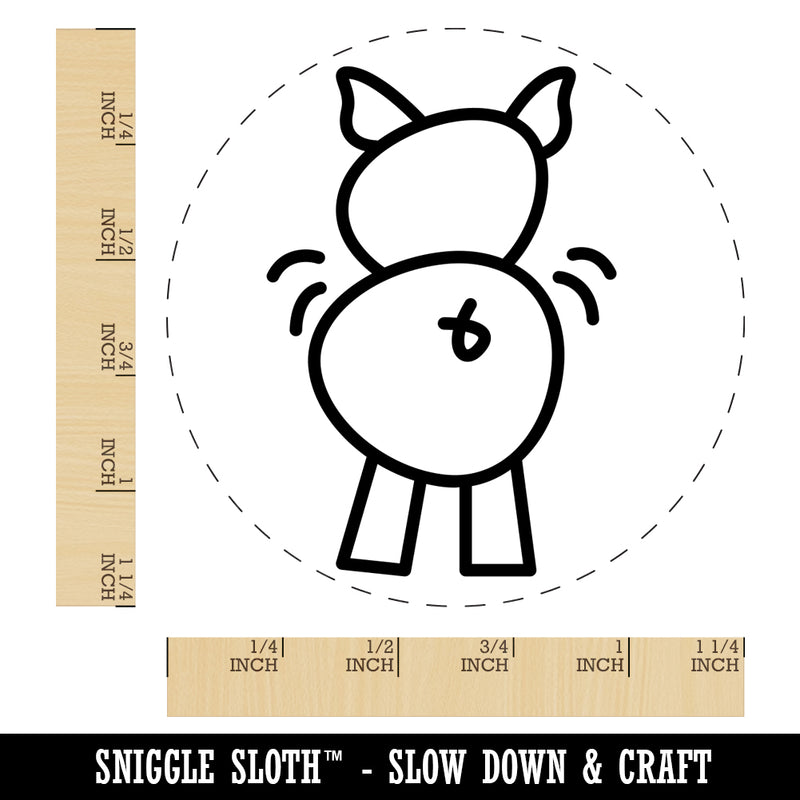 Pig Butt Doodle Rubber Stamp for Stamping Crafting Planners