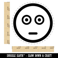 Scared Face Emoticon Rubber Stamp for Stamping Crafting Planners