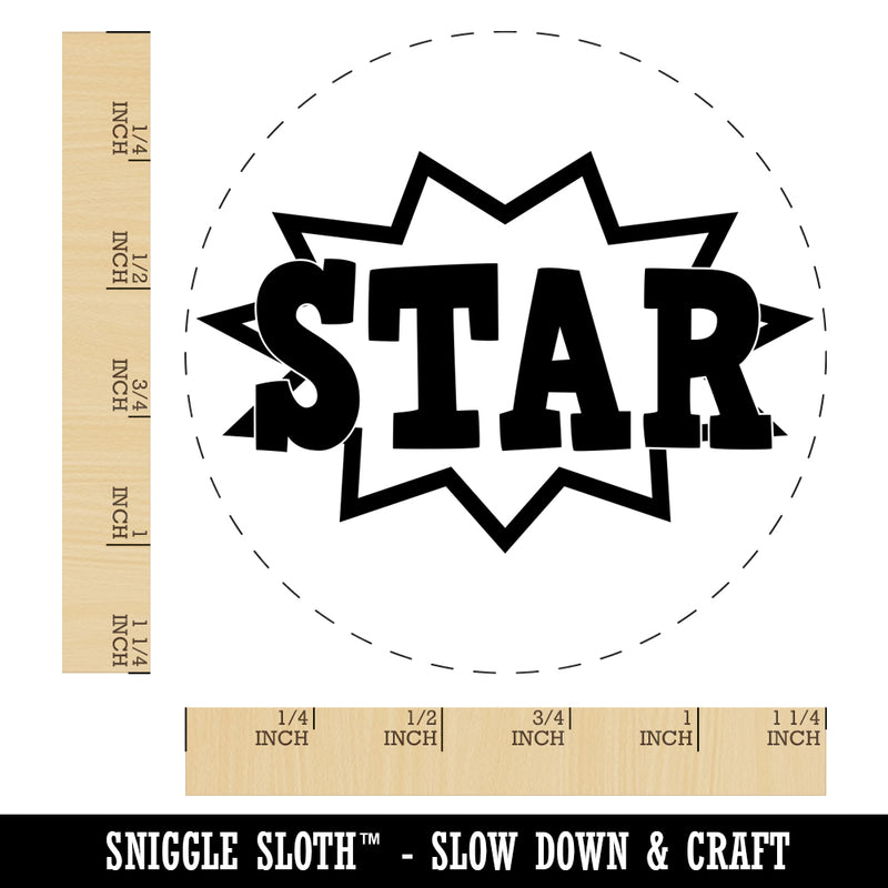 Star Burst Fun Text Teacher School Rubber Stamp for Stamping Crafting Planners