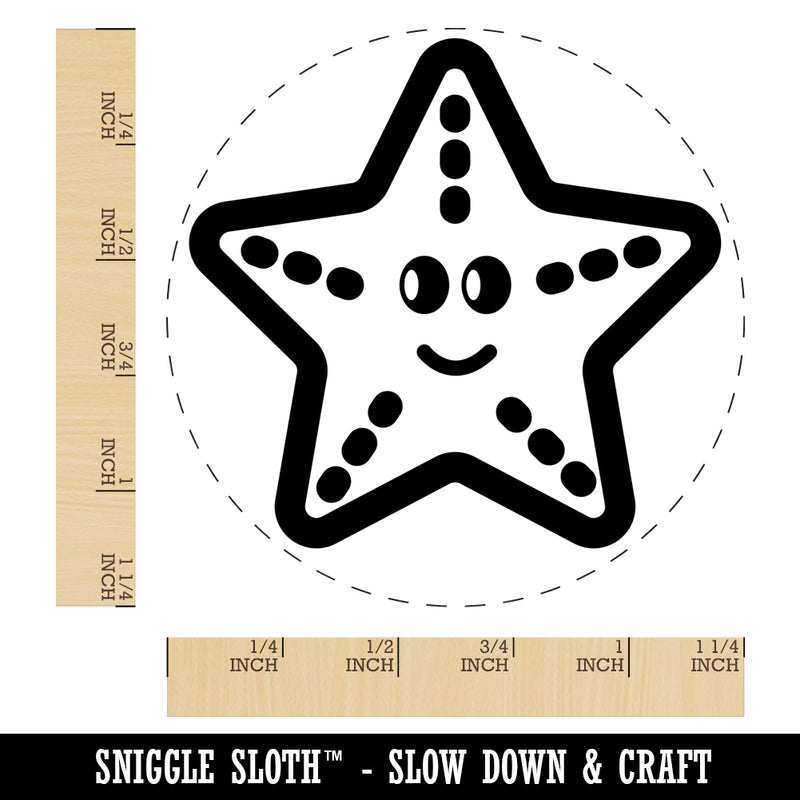 Starfish Doodle Rubber Stamp for Stamping Crafting Planners