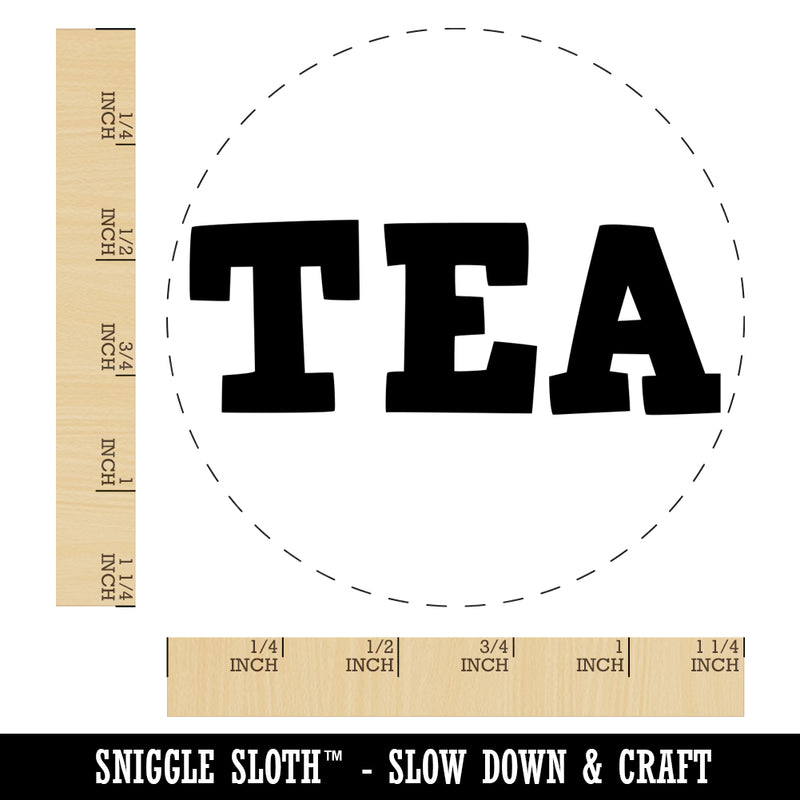 Tea Fun Text Rubber Stamp for Stamping Crafting Planners