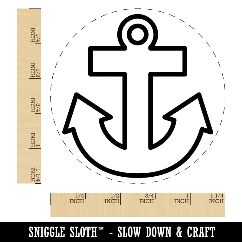 Boat Anchor Nautical Outline Rubber Stamp for Stamping Crafting Planners