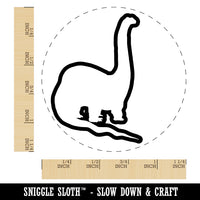 Brachiosaurus Dinosaur Outline Rubber Stamp for Stamping Crafting Planners