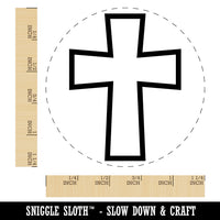 Cross Angled Christian Church Religion Outline Rubber Stamp for Stamping Crafting Planners