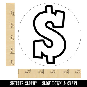 Dollar Sign Money Symbol Outline Rubber Stamp for Stamping Crafting Planners
