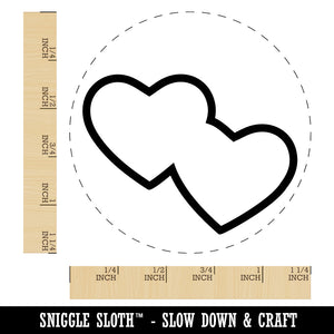 Double Heart Symbol Outline Rubber Stamp for Stamping Crafting Planners