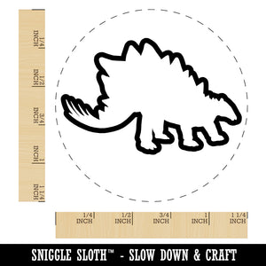 Stegosaurus Dinosaur Outline Rubber Stamp for Stamping Crafting Planners