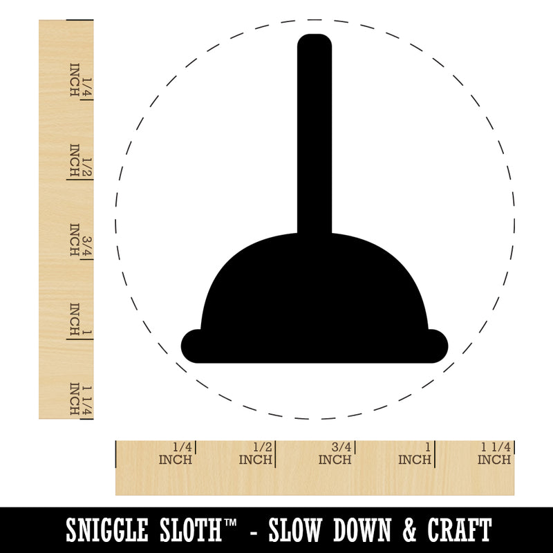 Toilet Plunger Plumbing Icon Solid Rubber Stamp for Stamping Crafting Planners