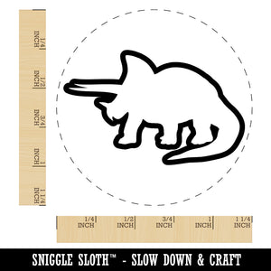 Triceratops Dinosaur Outline Rubber Stamp for Stamping Crafting Planners