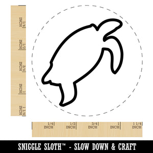 Turtle Swimming Outline Rubber Stamp for Stamping Crafting Planners
