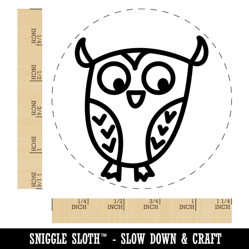 Wary Owl Rubber Stamp for Stamping Crafting Planners