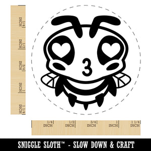 Cute Bee Love Heart Kiss Rubber Stamp for Stamping Crafting Planners