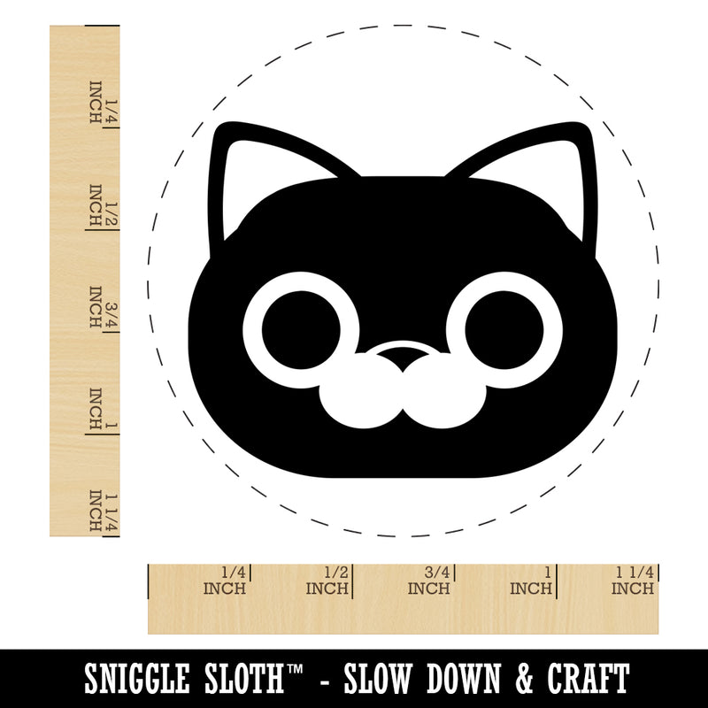 Round Cat Face Rubber Stamp for Stamping Crafting Planners