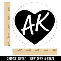 AK Alaska State in Heart Rubber Stamp for Stamping Crafting Planners