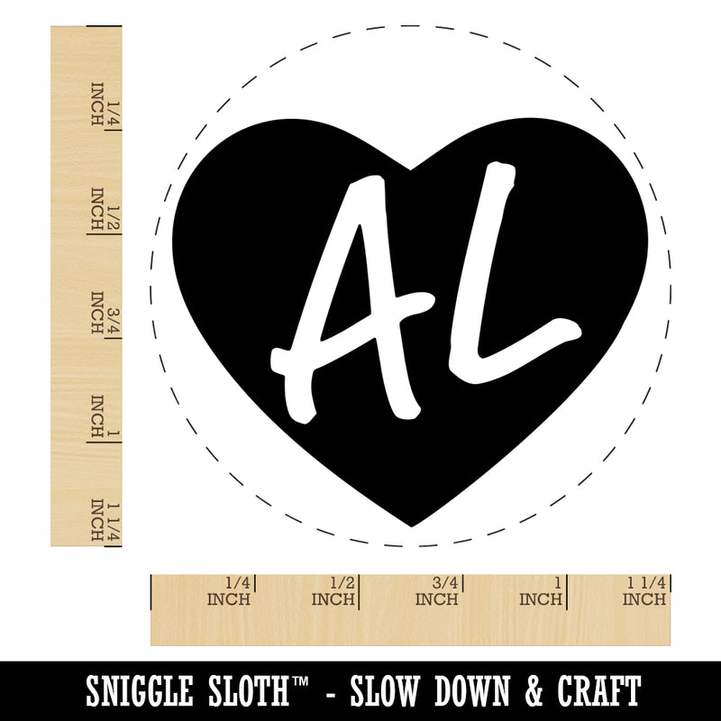 AL Alabama State in Heart Rubber Stamp for Stamping Crafting Planners