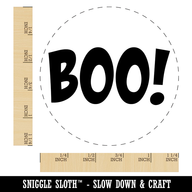 Boo Halloween Fun Text Rubber Stamp for Stamping Crafting Planners