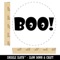 Boo with Eyes Halloween Fun Text Rubber Stamp for Stamping Crafting Planners
