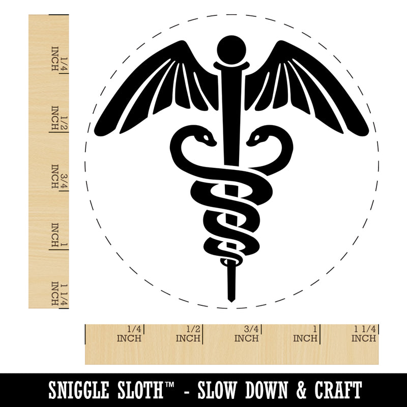 Caduceus Health Medical Symbol Rubber Stamp for Stamping Crafting Planners