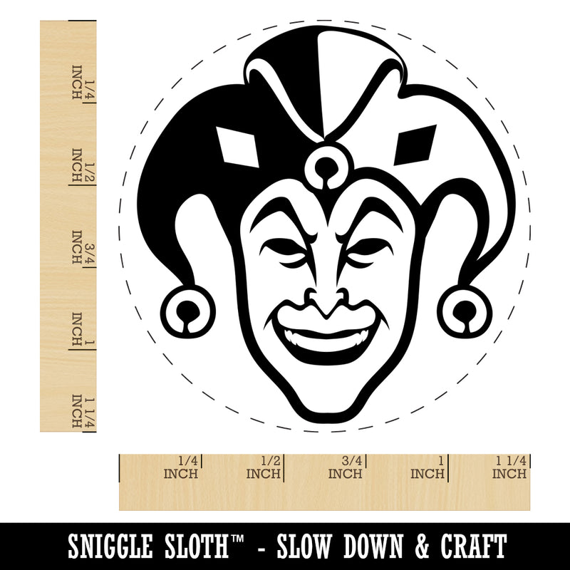 Court Jester Joker Harlequin Rubber Stamp for Stamping Crafting Planners