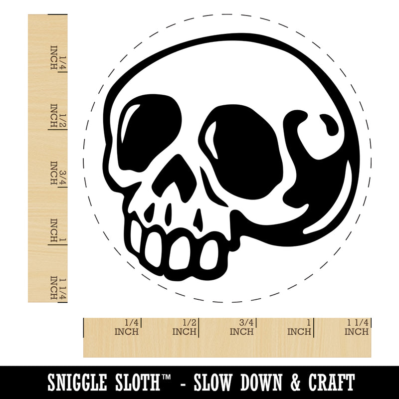 Creepy Skull Halloween Rubber Stamp for Stamping Crafting Planners