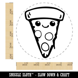 Cute Kawaii Pepperoni Pizza Rubber Stamp for Stamping Crafting Planners