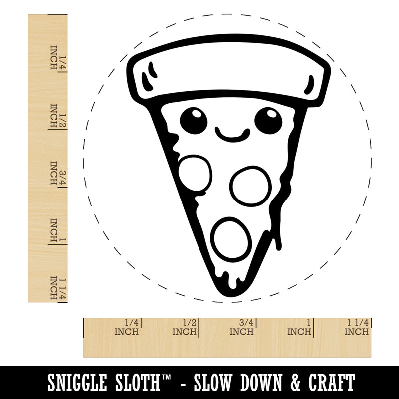 Cute Kawaii Pepperoni Pizza Rubber Stamp for Stamping Crafting Planners