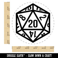 Critical Hit - D20 20 Sided Gaming Gamer Dice Role Rubber Stamp for Stamping Crafting Planners
