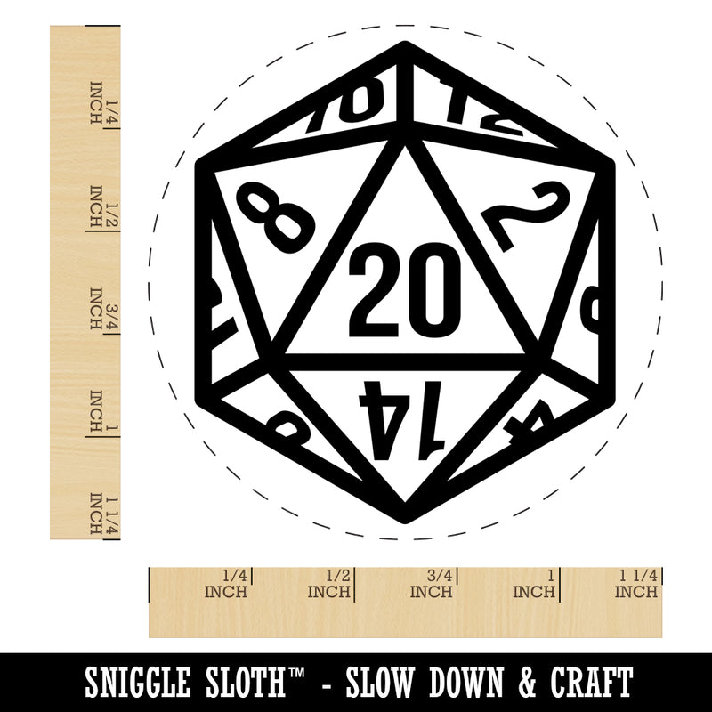 Critical Hit - D20 20 Sided Gaming Gamer Dice Role Rubber Stamp for Stamping Crafting Planners