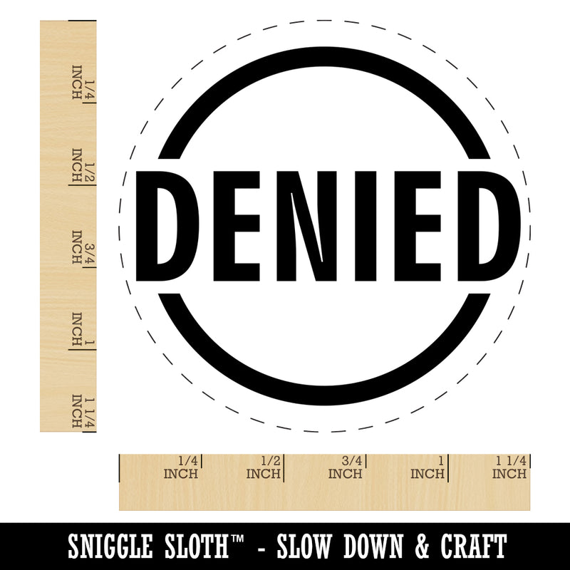Denied Circle Rubber Stamp for Stamping Crafting Planners
