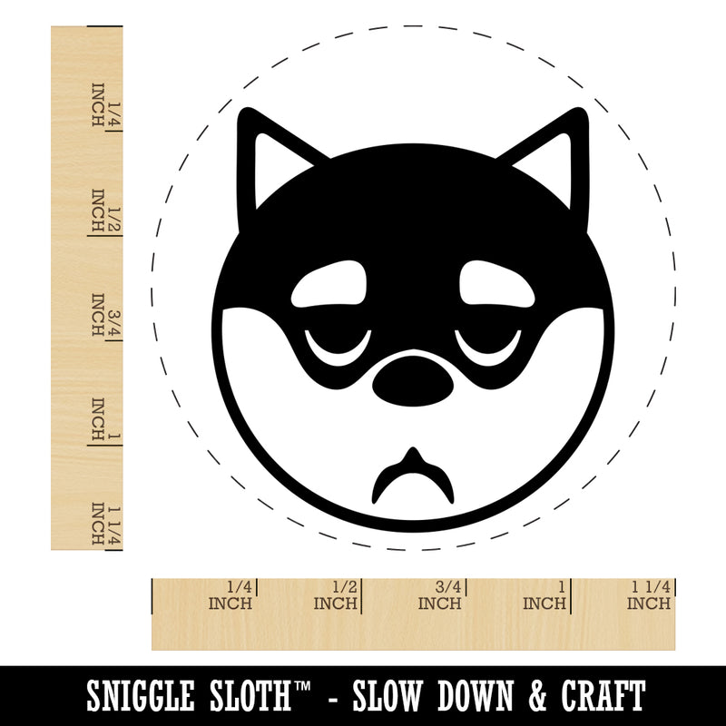 Husky Dog Face Sleepy Tired Rubber Stamp for Stamping Crafting Planners