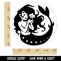 Mermaid and Fish Friend Rubber Stamp for Stamping Crafting Planners