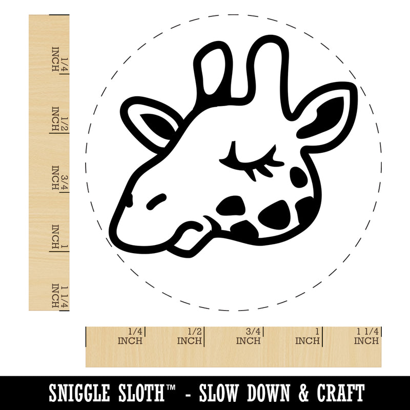 Sleepy Giraffe Head Rubber Stamp for Stamping Crafting Planners