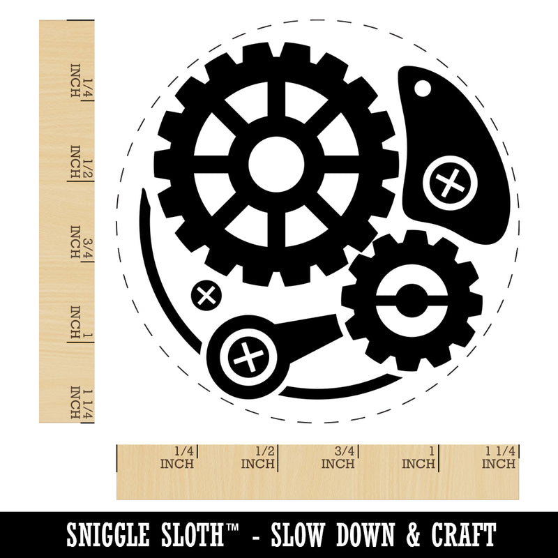 Steampunk Clockwork Watch Gears Rubber Stamp for Stamping Crafting Planners