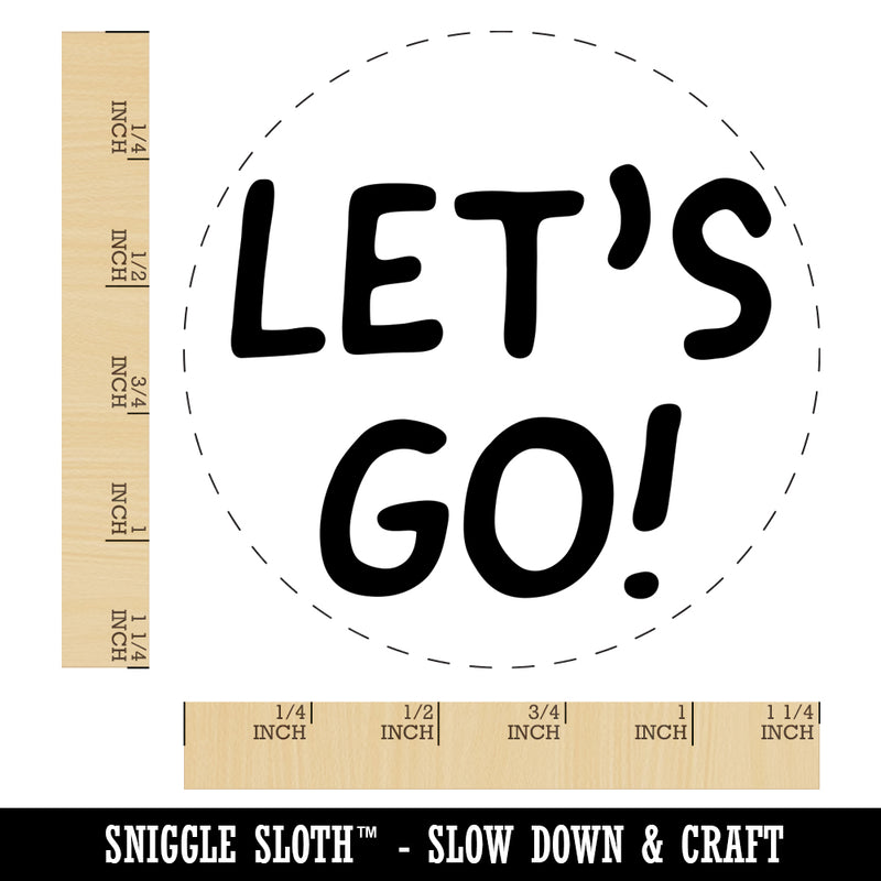 Let's Go Travel Fun Text Rubber Stamp for Stamping Crafting Planners