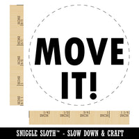 Move It Fun Text Rubber Stamp for Stamping Crafting Planners
