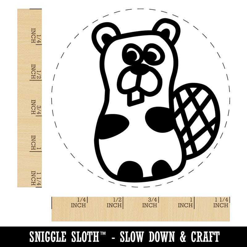 Silly Beaver Doodle Rubber Stamp for Stamping Crafting Planners