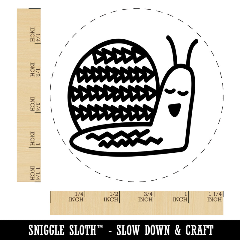 Sleepy Snail Rubber Stamp for Stamping Crafting Planners