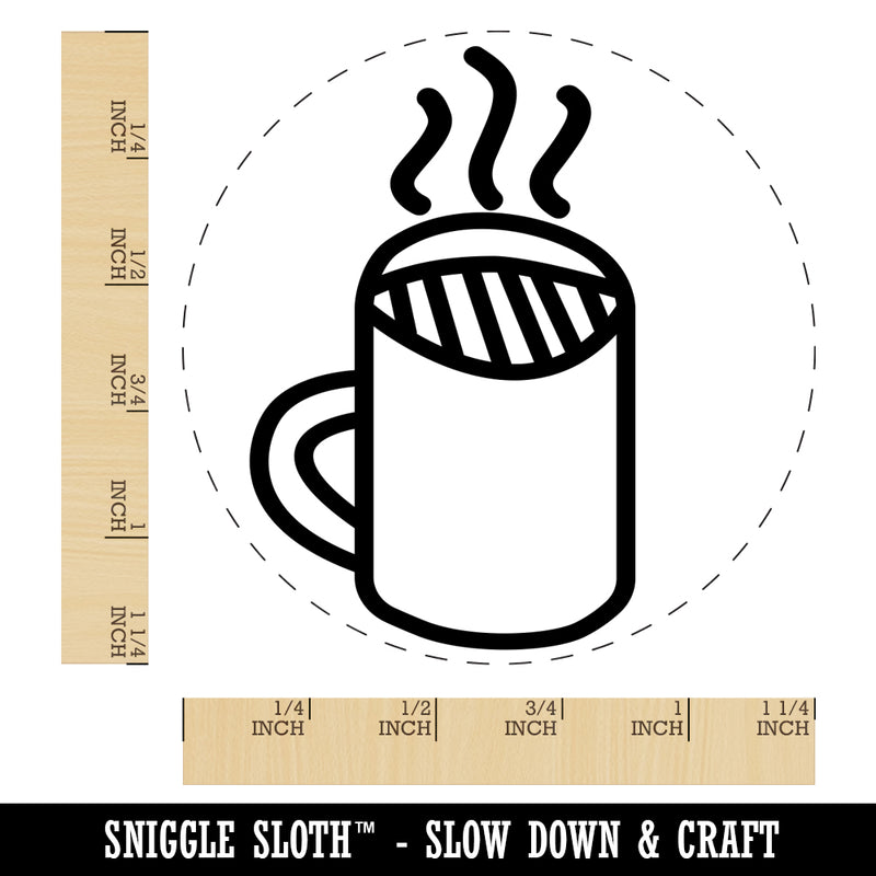 Steaming Coffee Mug Doodle Rubber Stamp for Stamping Crafting Planners