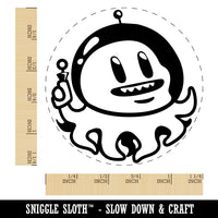 Alien Space Octopus Rubber Stamp for Stamping Crafting Planners