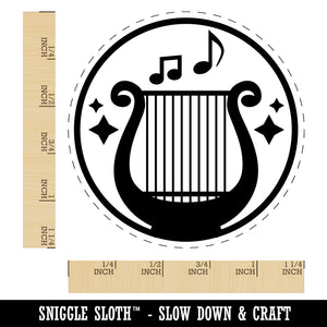 Bard Instrument Harp Lyre Rubber Stamp for Stamping Crafting Planners