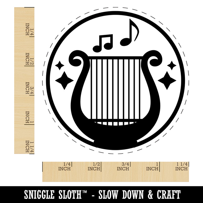 Bard Instrument Harp Lyre Rubber Stamp for Stamping Crafting Planners