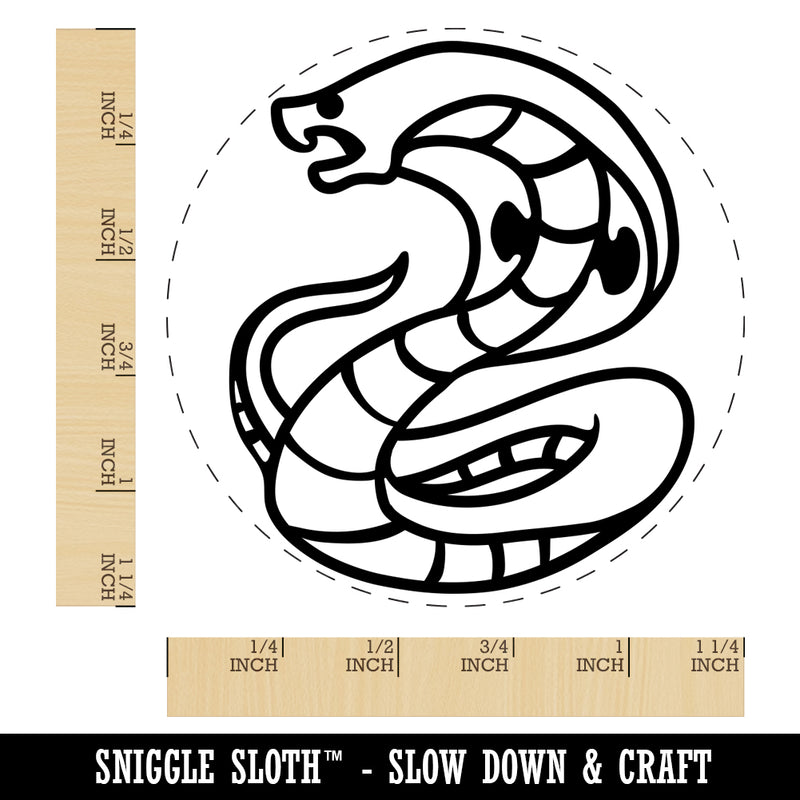 Coiled Cobra Snake Rubber Stamp for Stamping Crafting Planners
