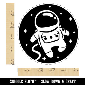 Cute Astronaut in Space with Stars Rubber Stamp for Stamping Crafting Planners